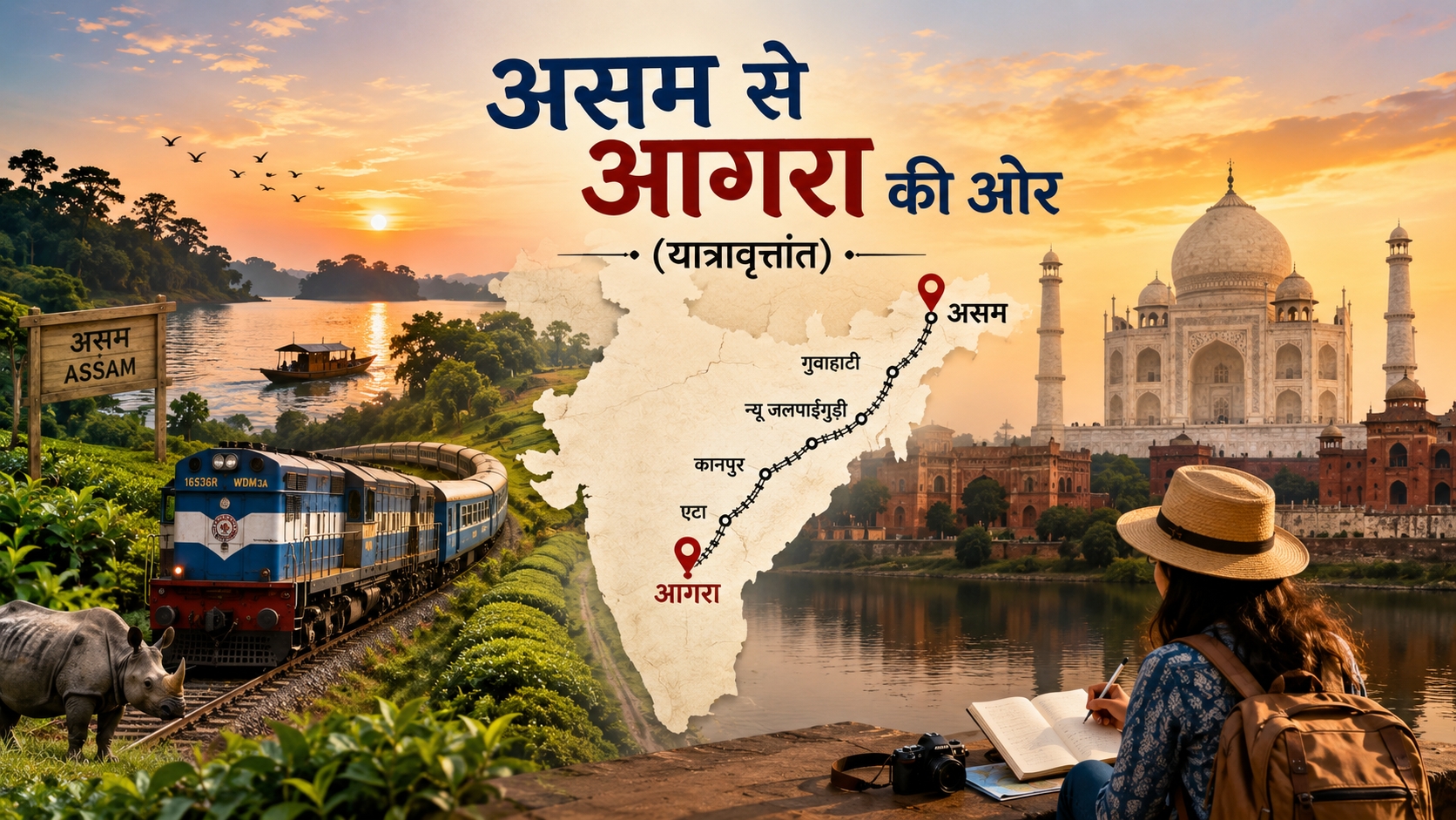 असम से आगरा की ओर