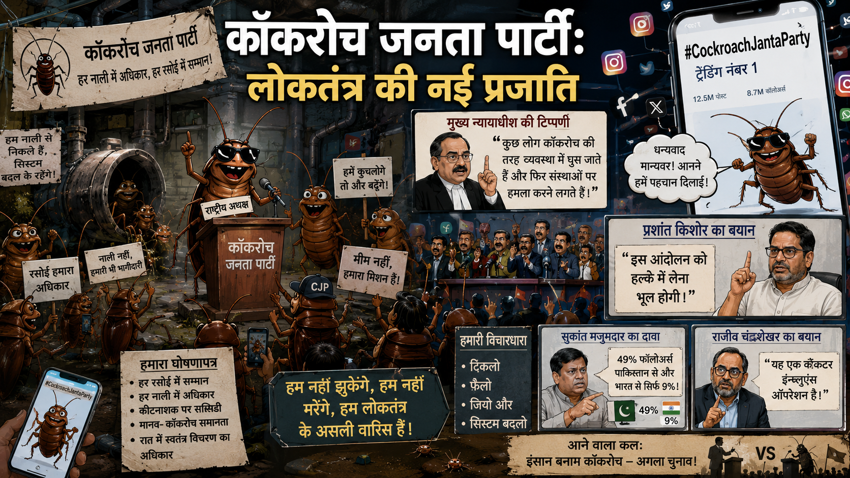 कॉकरोच जनता पार्टी: लोकतंत्र की नई प्रजाति
