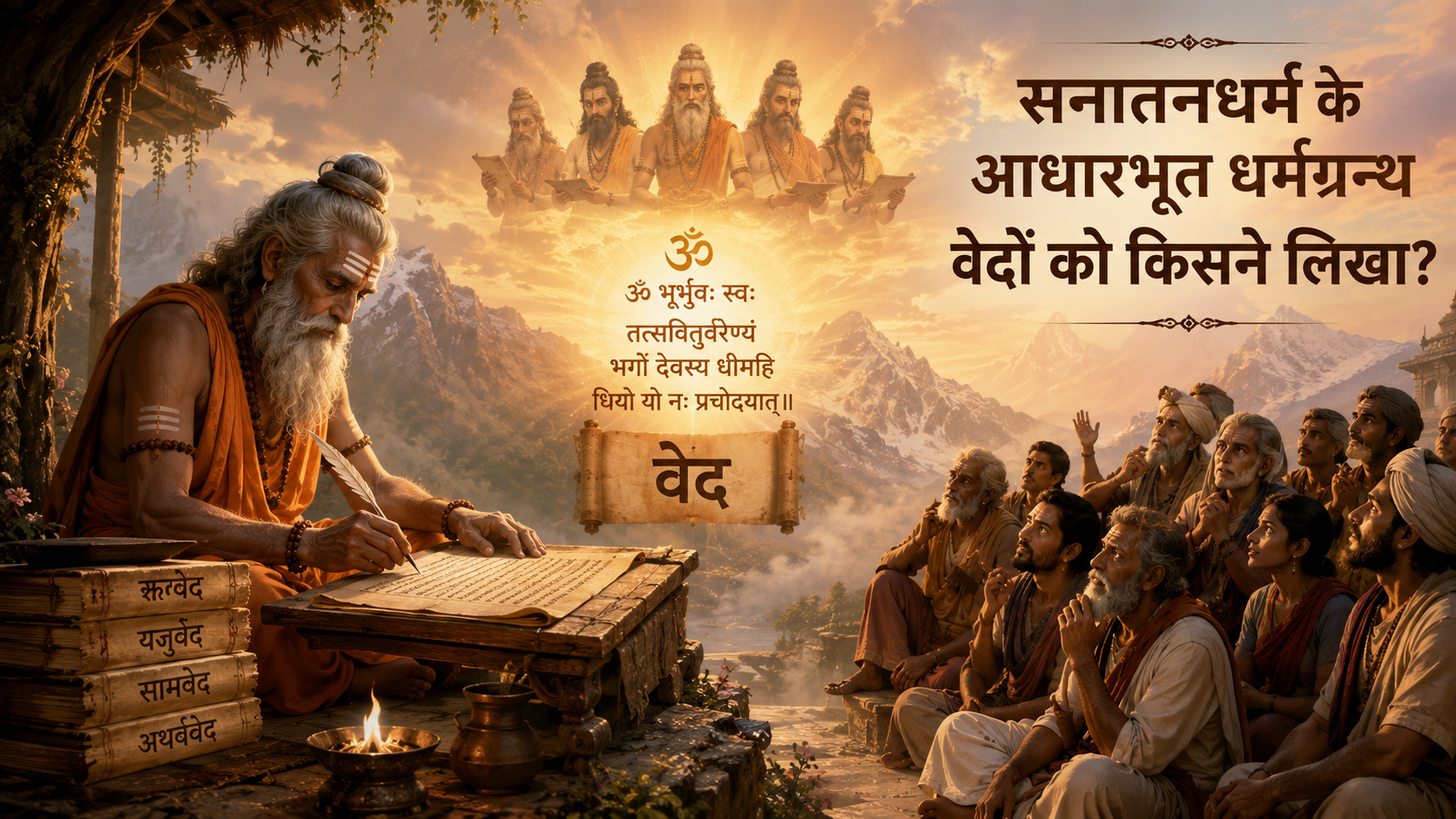 सनातनधर्म के आधारभूत धर्मग्रन्थ वेदों को किसने लिखा?