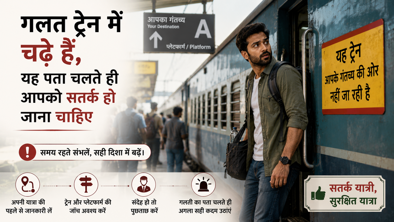 गलत ट्रेन में चढ़े हैं, यह पता चलते ही आपको सतर्क हो जाना चाहिए