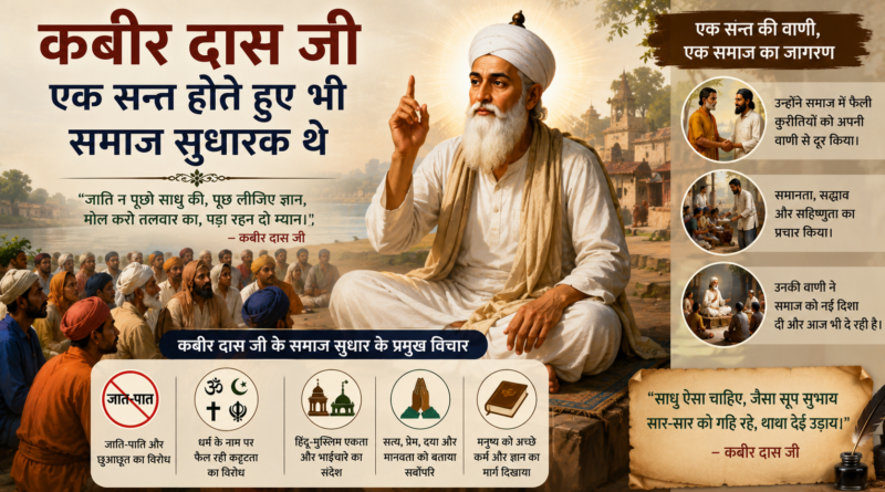 kabir das ji sant hote hue ek samaj sudharak the