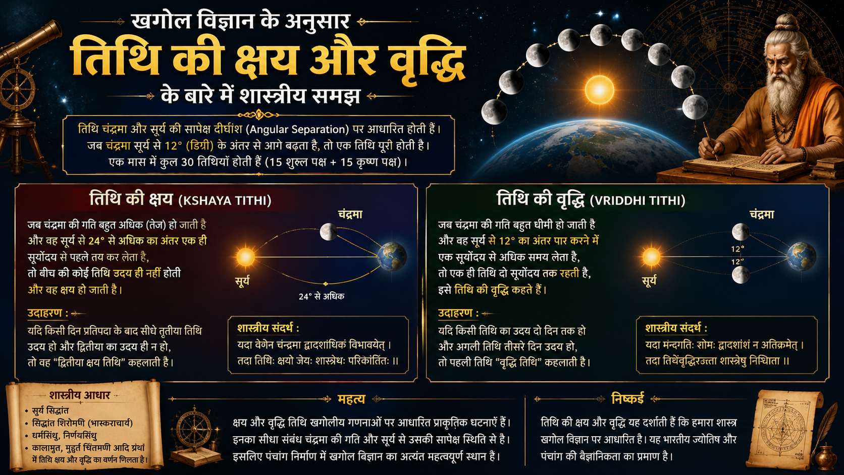 खगोल विज्ञान के अनुसार तिथि की क्षय और वृद्धि के बारे में शास्त्रीय समझ